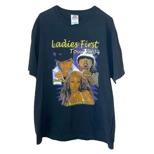 Vintage 2004 Ladies First Tour Rap Tee Beyonce, Missy Elliott, Alicia Keys L Y2K